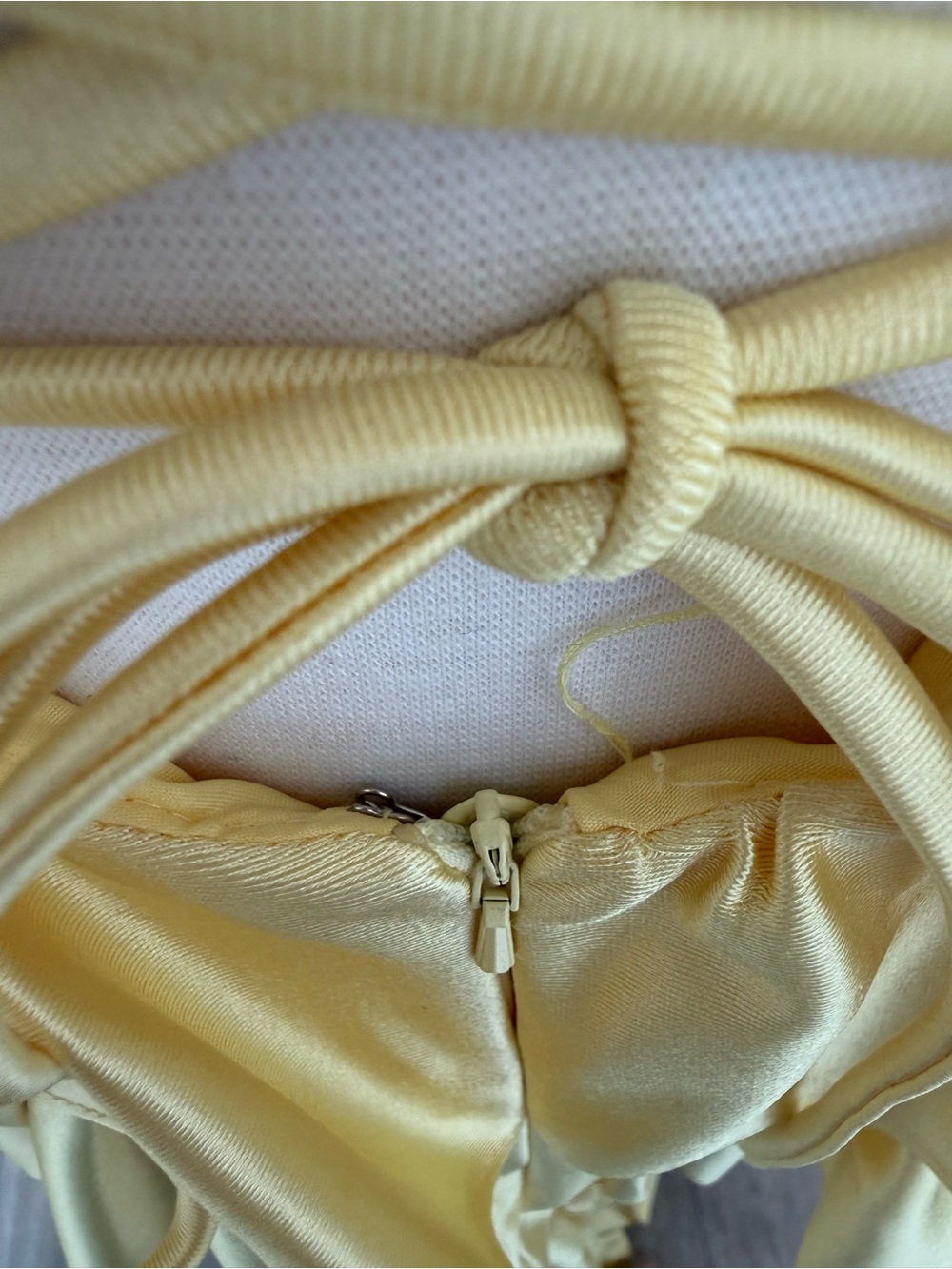 Sherri Hill 57169 Yellow Tiered Satin Evening Dress - Women - Picture 3 of 5